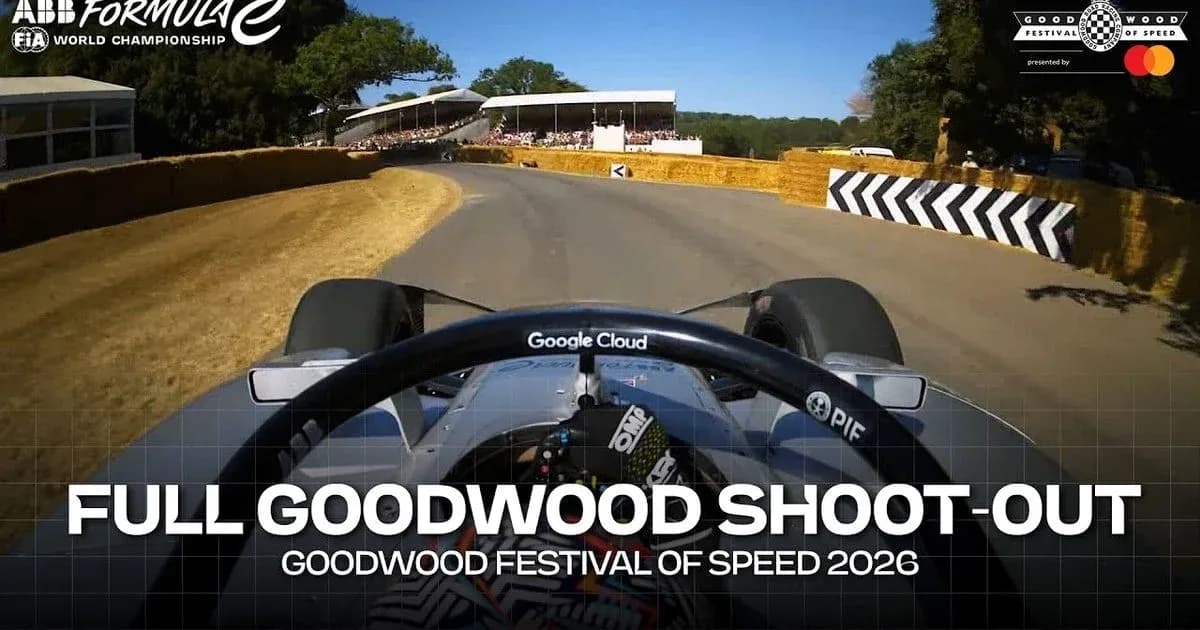 Formula E car racing at Goodwood Festival of Speed