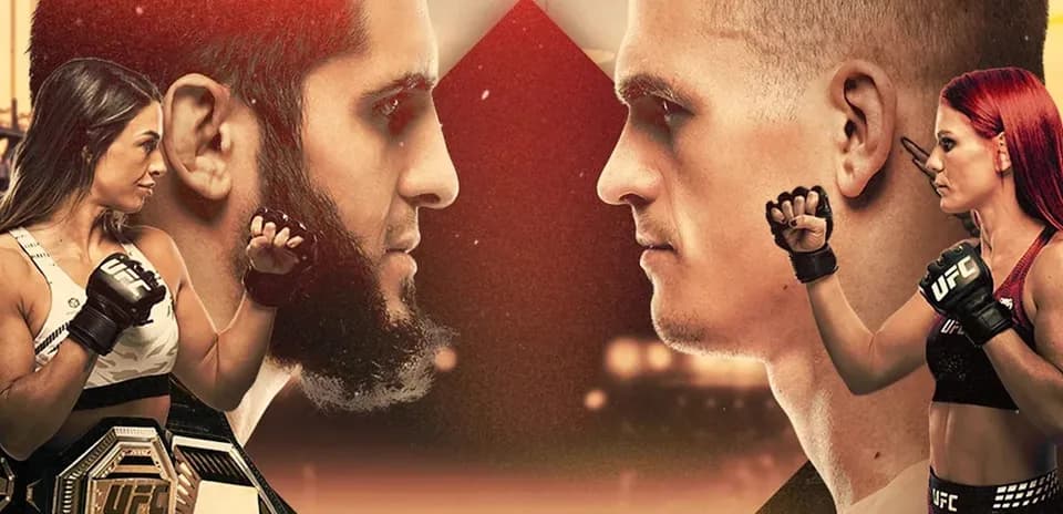 UFC fighters facing off before their match