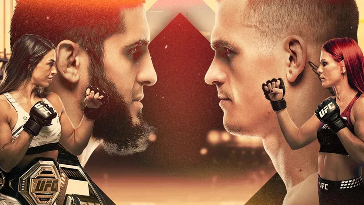 UFC fighters facing off before their match