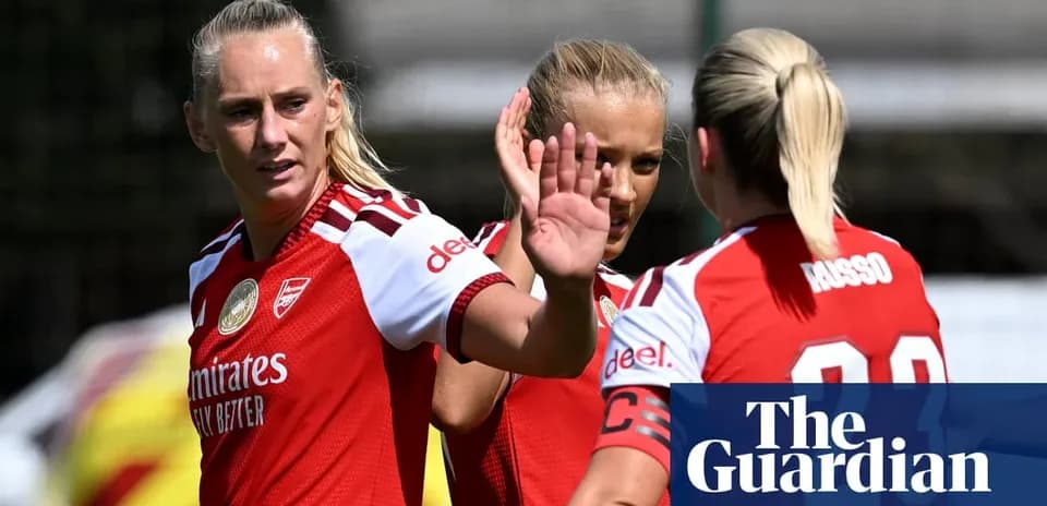 Arsenal women celebrating during training session