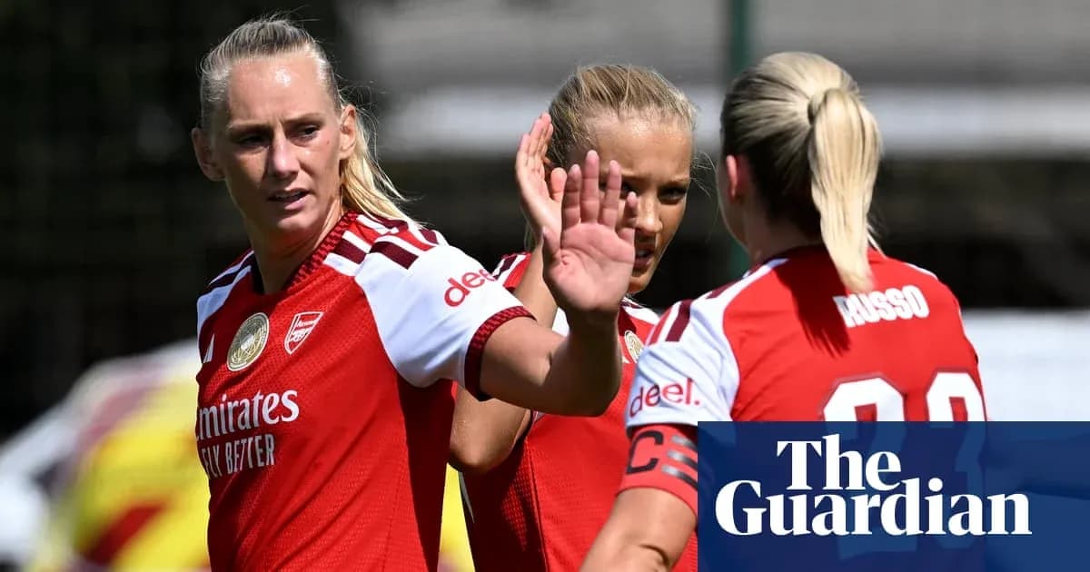 Arsenal women celebrating during training session