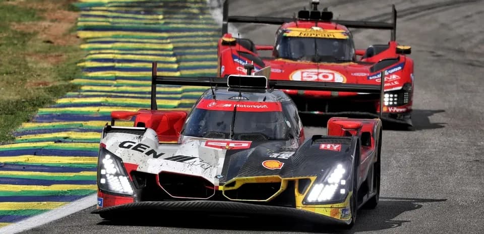 Race cars competing on track during motorsport event