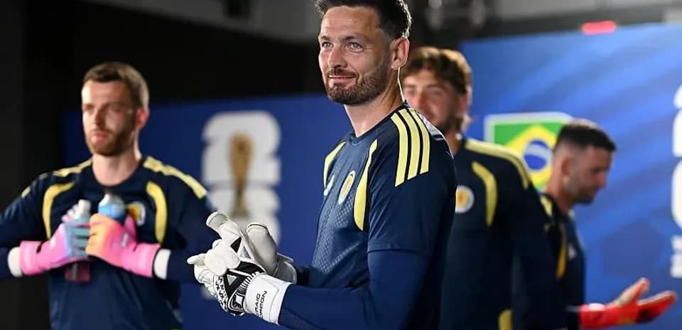 Goalkeeper and teammates preparing for match