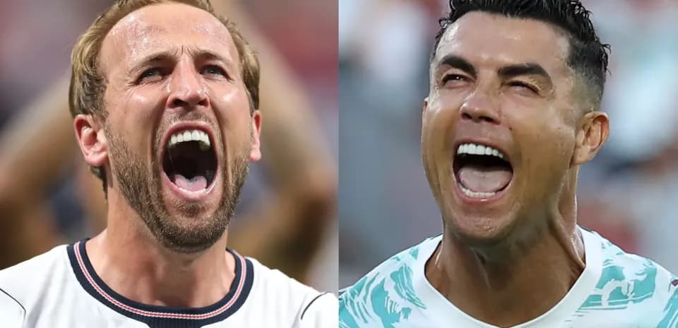 Harry Kane and Cristiano Ronaldo celebrating goals