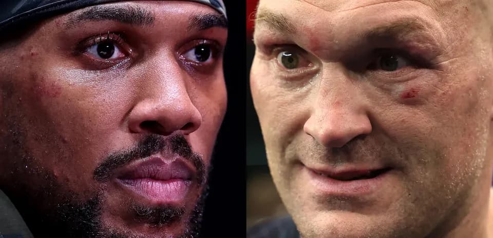 Boxers face-off, showcasing intense expressions
