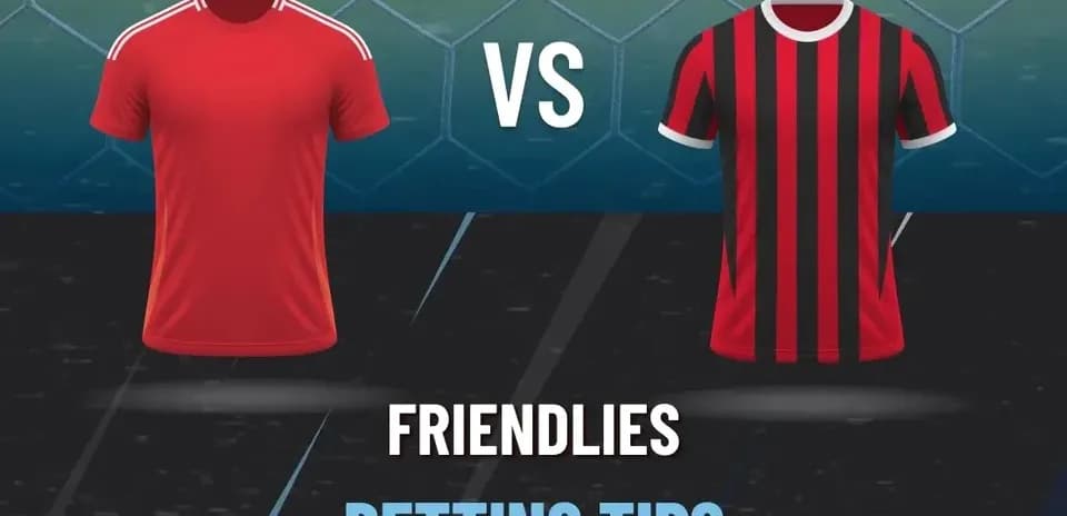 Red and black football jerseys displayed against a goal