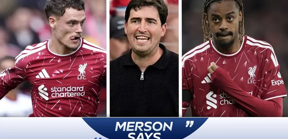 Liverpool players and coach during match commentary