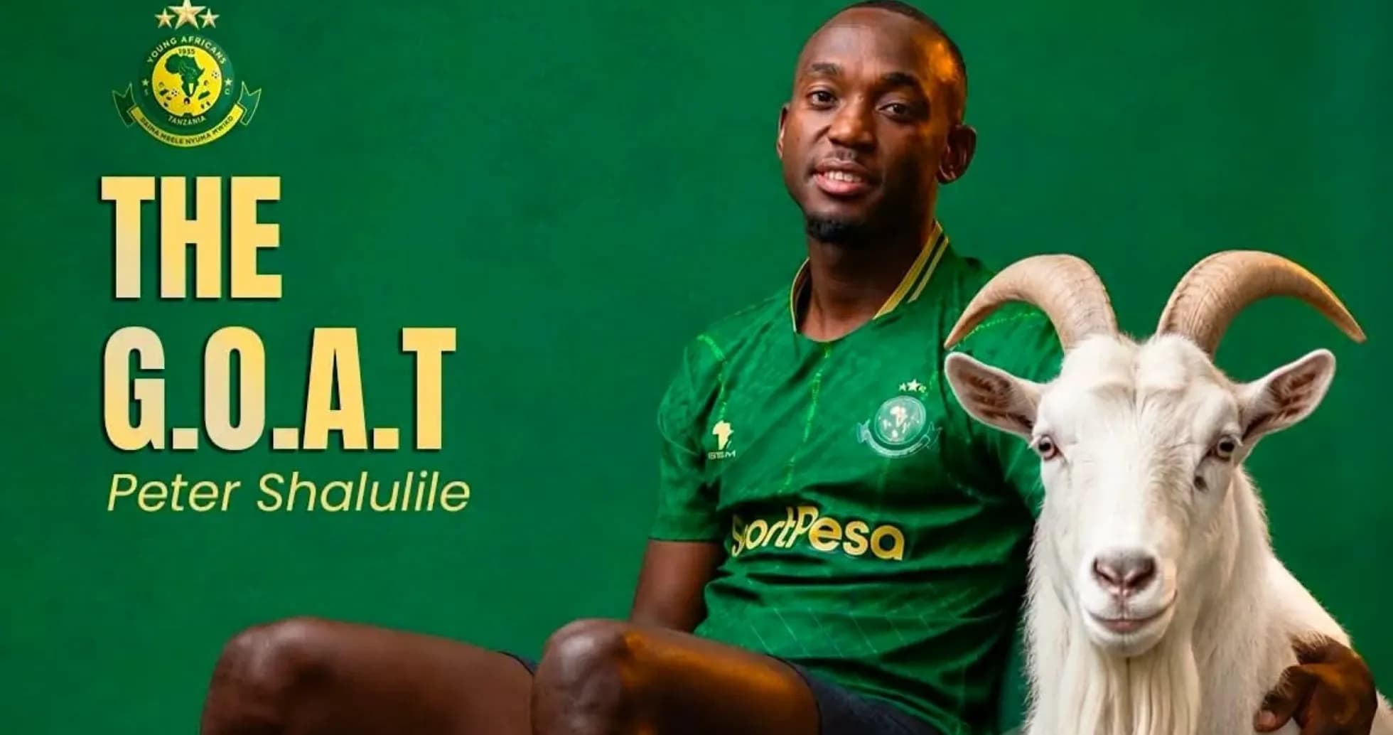 Peter Shalulile with goat, celebrating achievement