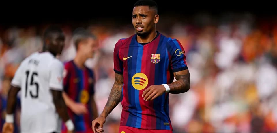 Barcelona player in action during match against Valencia