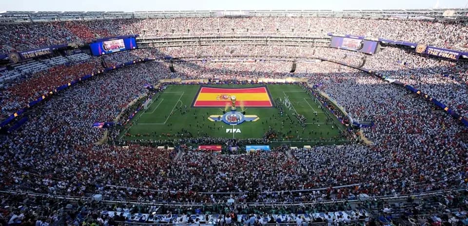 FIFA World Cup final at a packed stadium