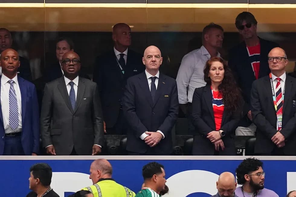 Officials observing the match from VIP box