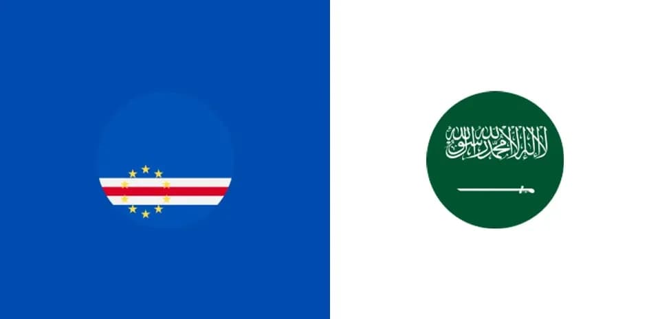 Cape Verde and Saudi Arabia flags side by side