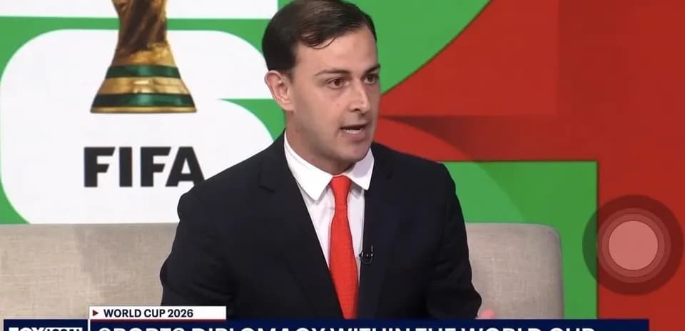 Expert discussing World Cup 2026 on news segment