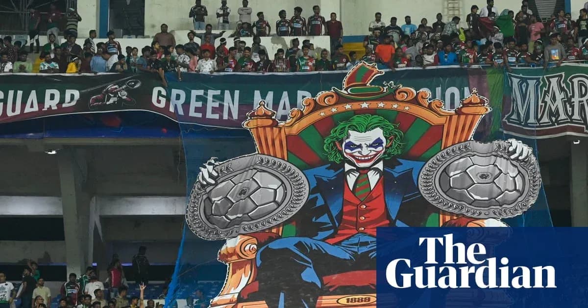 Joker-themed banner displayed by fans in stadium