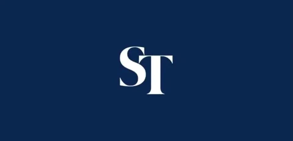 ST logo on dark blue background