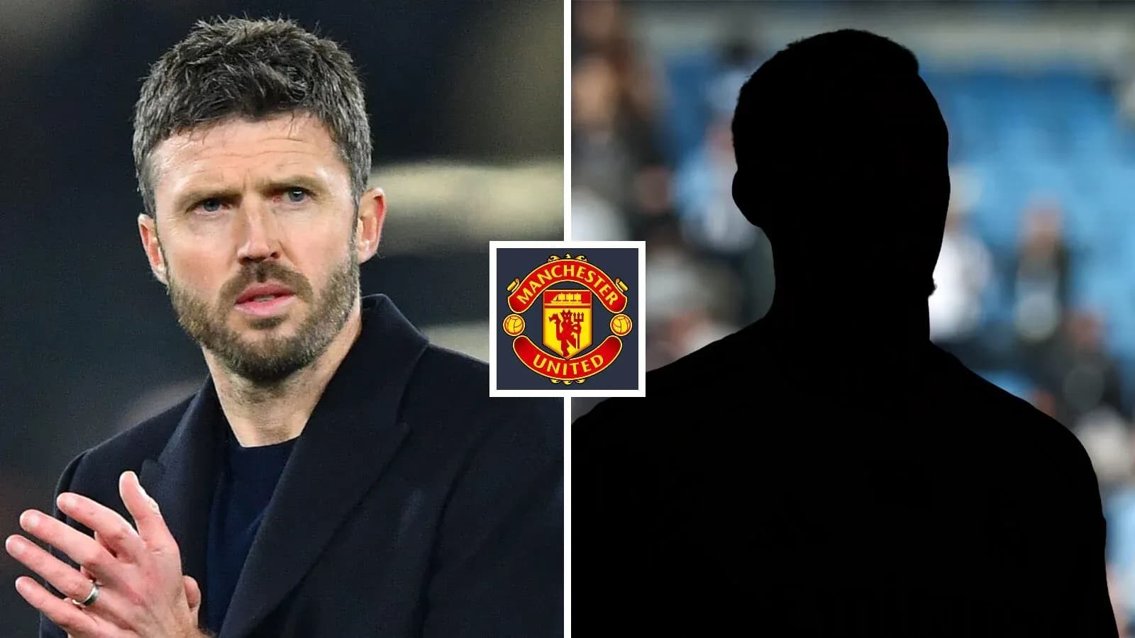 Michael Carrick clapping with Manchester United logo