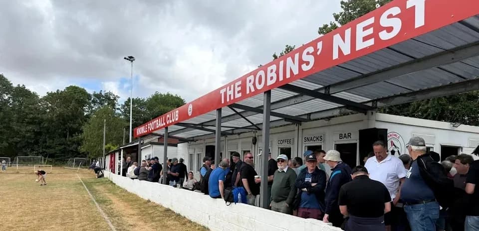Fans gathered at Knowle Football Club's Robins' Nest