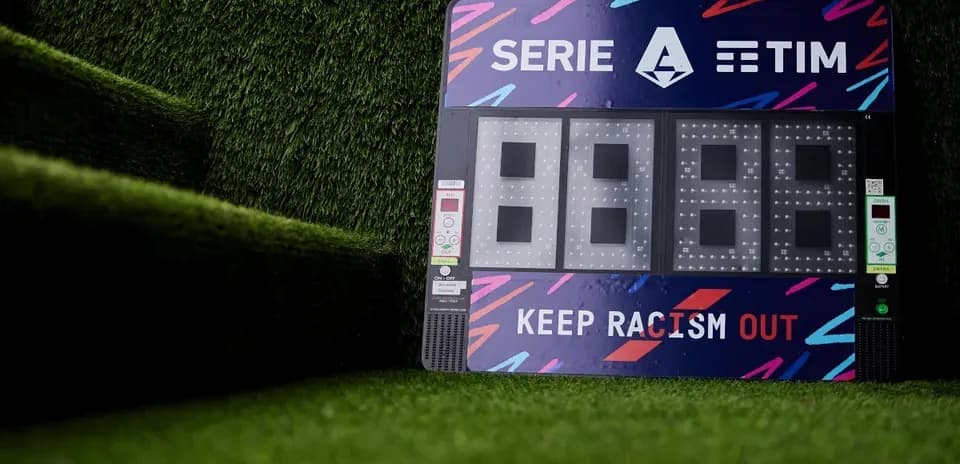 Serie A electronic scoreboard on artificial turf