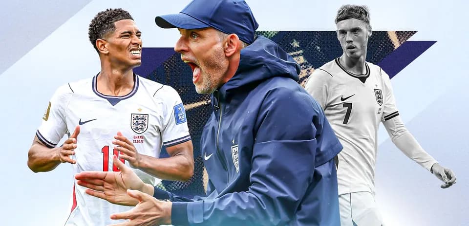 England players and coach during match preparation