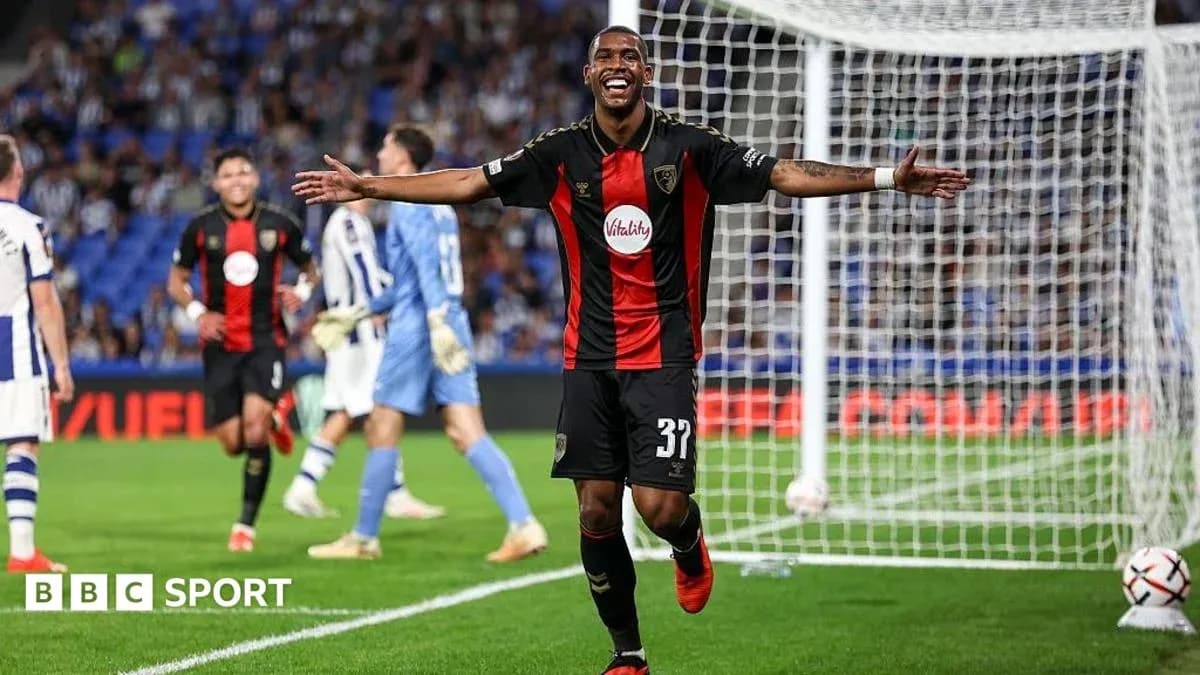 Bournemouth player celebrating goal during match