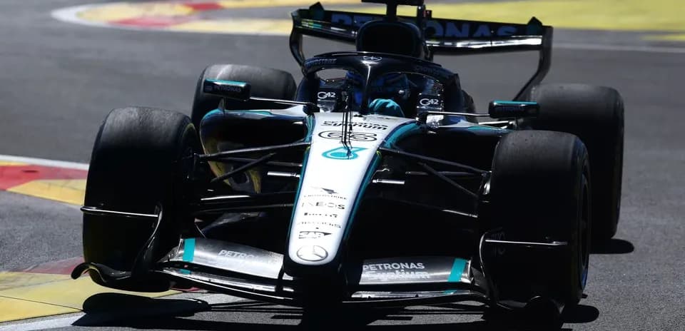 Formula 1 car racing on track during competition