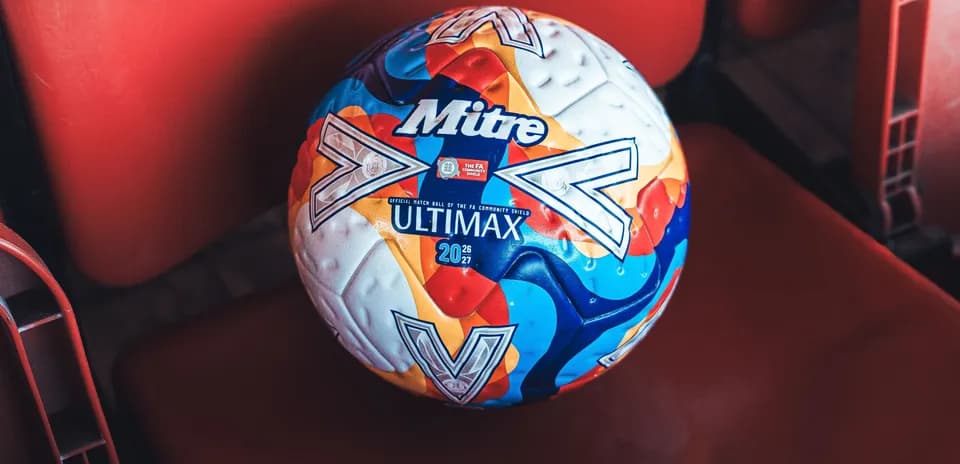 Mitre Ultimax match ball on stadium seat