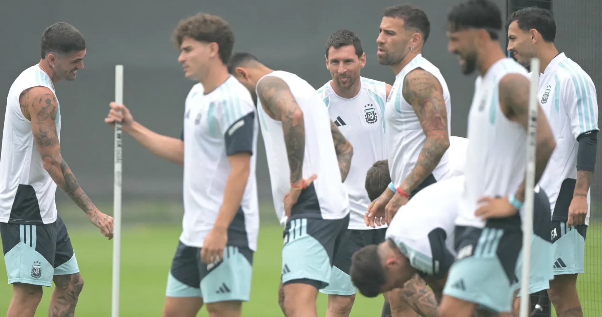 Argentina national team training session on the pitch