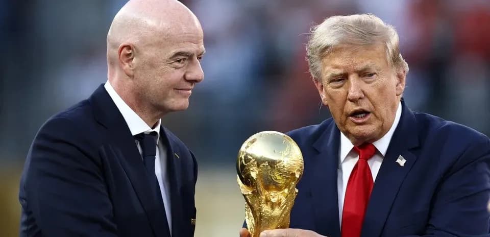 FIFA World Cup trophy presented during ceremony