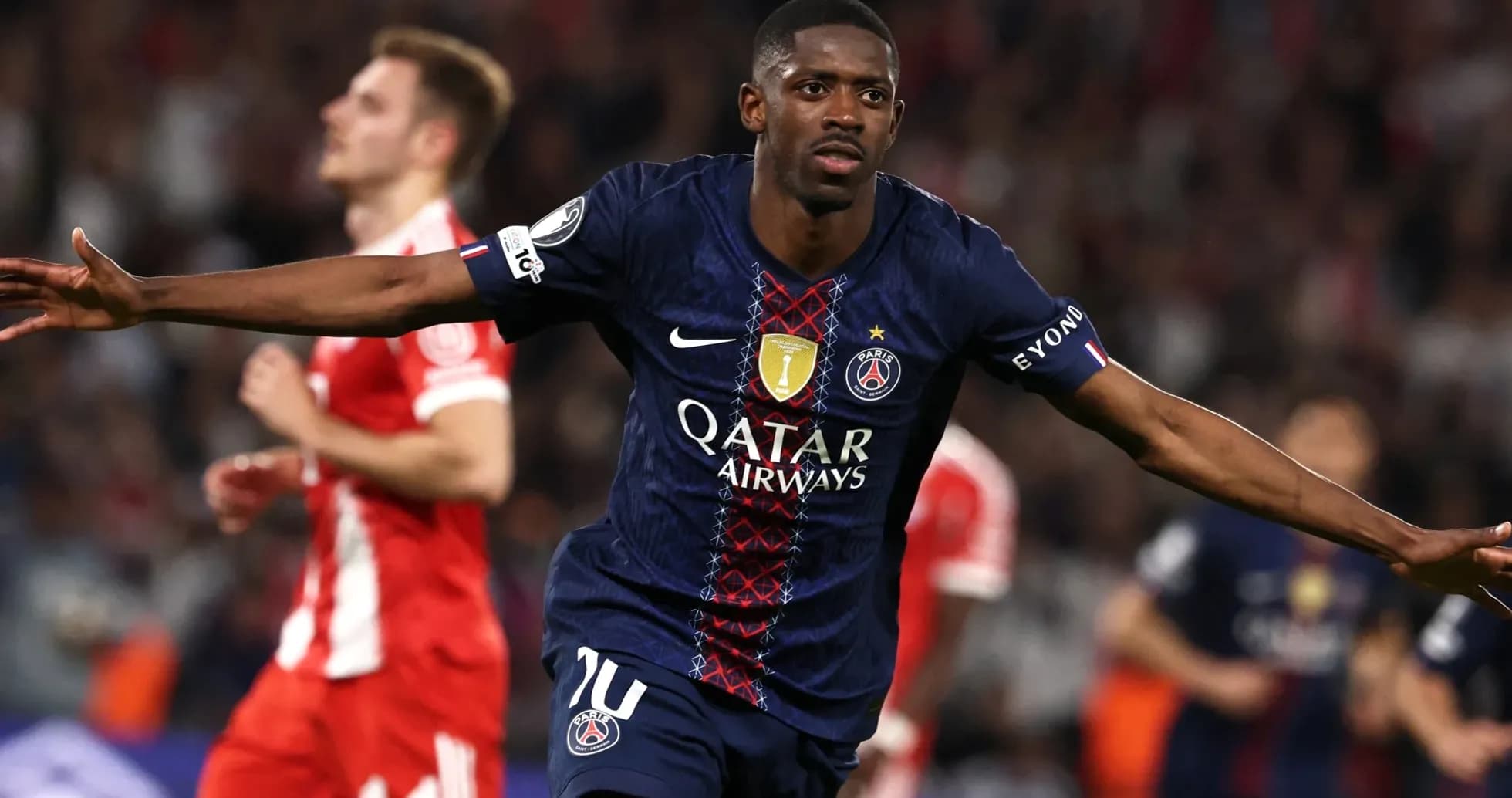 PSG player celebrating a goal during match