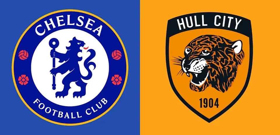 Logos of Chelsea and Hull City football clubs