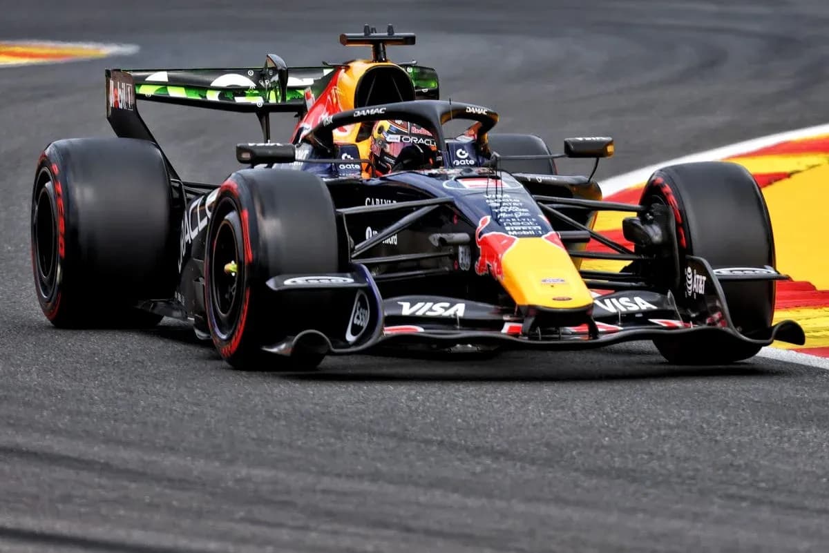 Red Bull Racing car on track during race