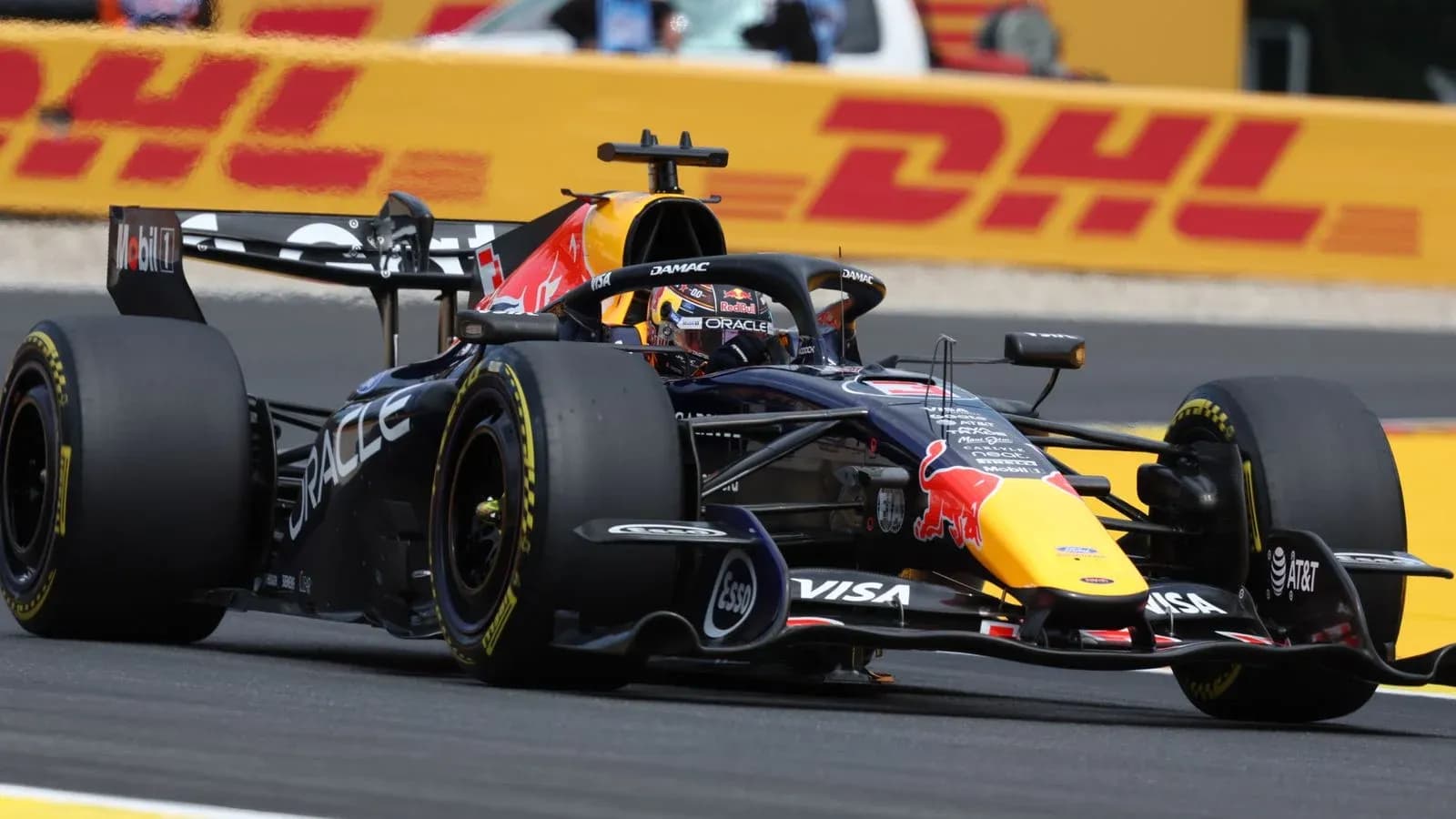 Formula 1 car racing on track during event