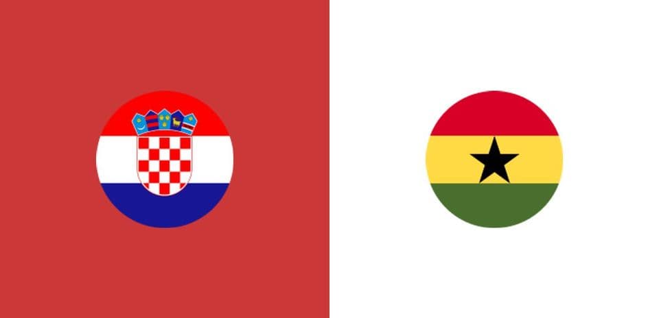 Flags of Croatia and Ghana side by side