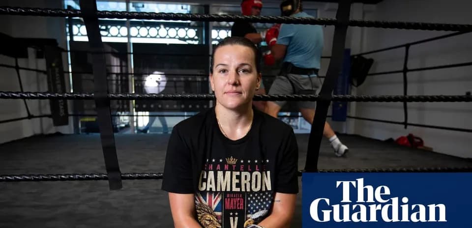 Chantelle Cameron seated in boxing ring during training