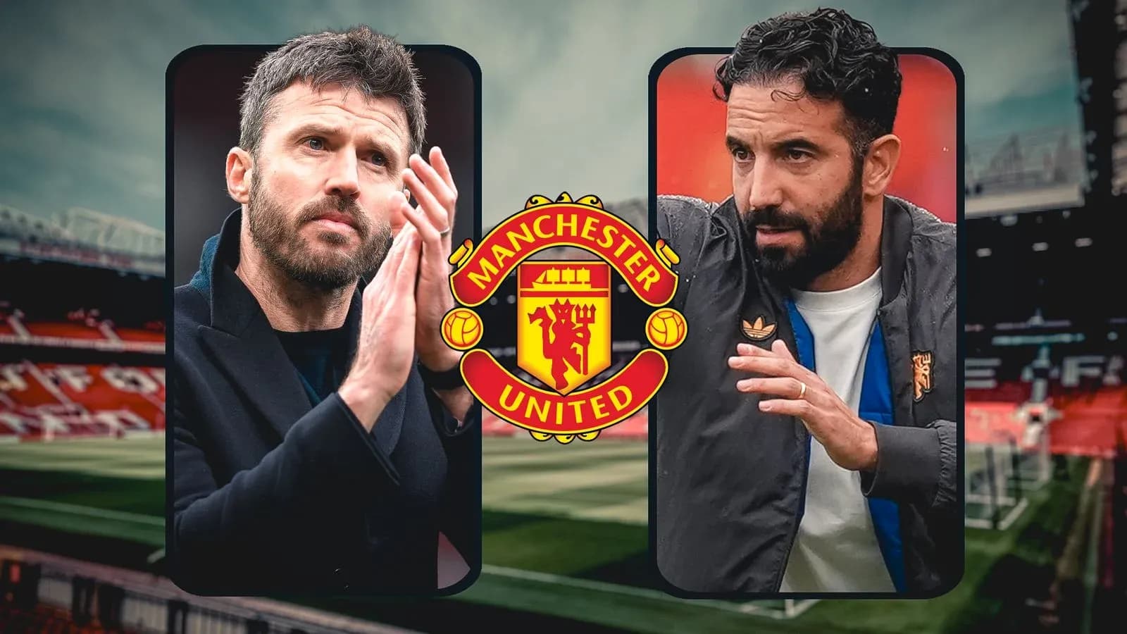Two coaches at Manchester United's stadium