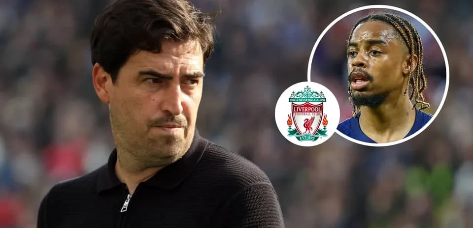 Men's football coach with Liverpool logo and player