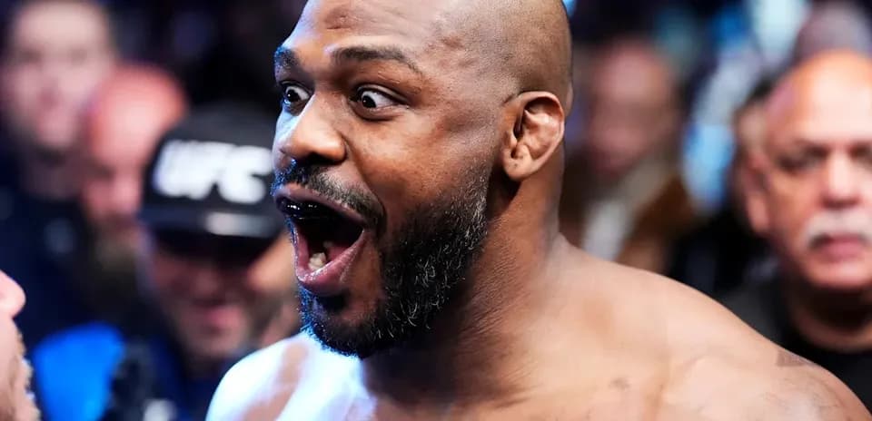 Jon Jones reacting before UFC fight night