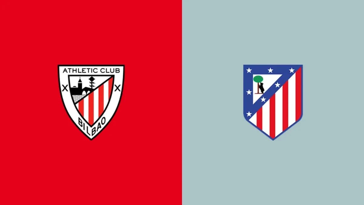Logos of Athletic Club and Atlético Madrid