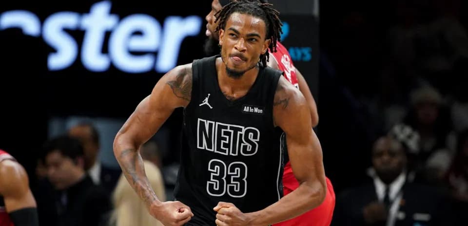 Basketball player celebrating during game action