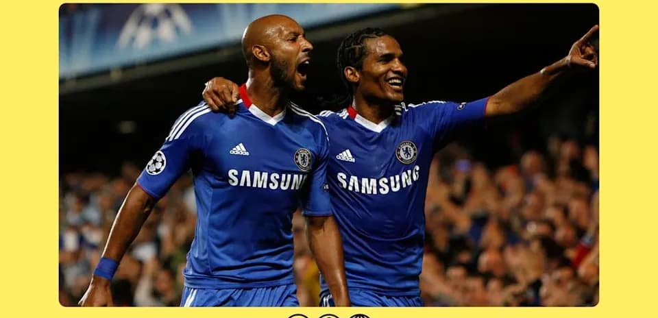 Chelsea players celebrating a goal during match
