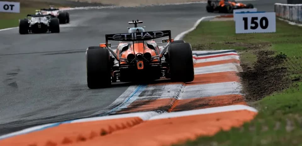 Formula 1 car racing on track during event