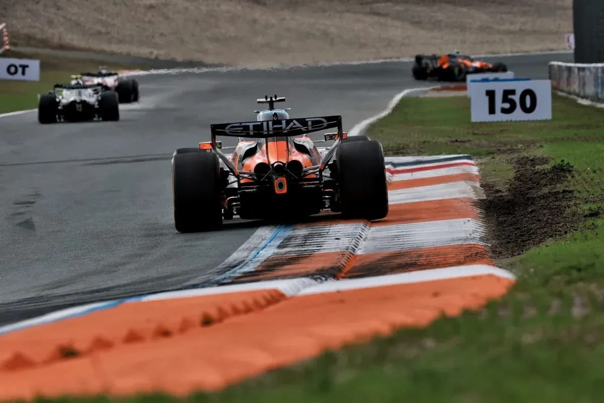 Formula 1 car racing on track during event