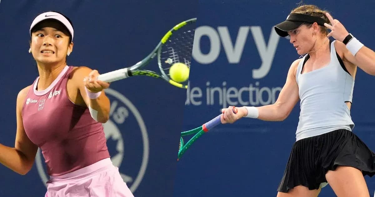 Tennis players hitting the ball during match