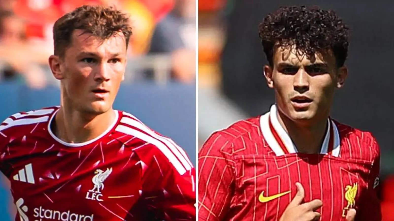 Ikkita futbolchi LFC formasida o'yin paytida