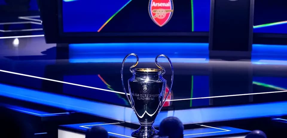 Champions League trophy displayed at event