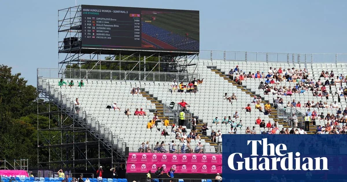 Stadium view during women's 400m hurdles semifinal