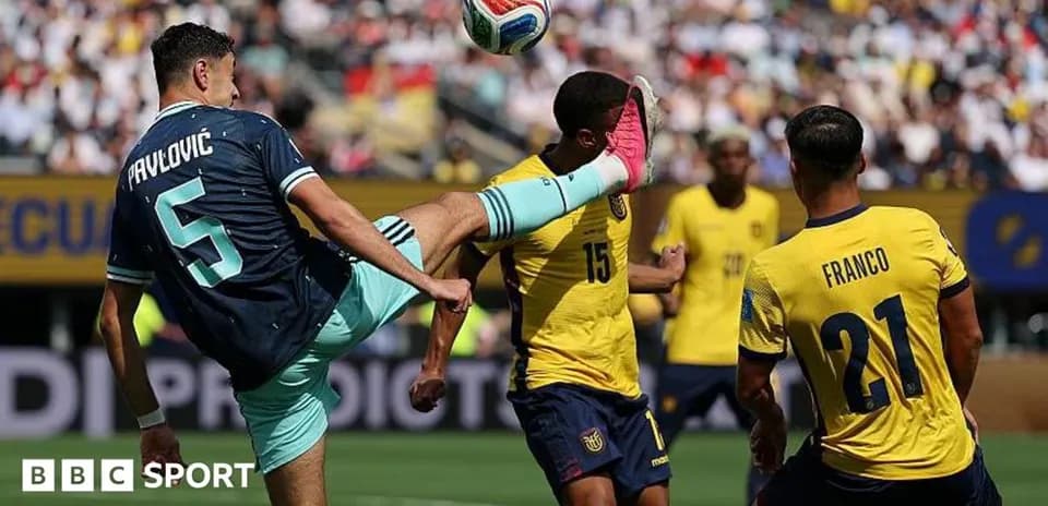 Pavlović kicking the ball during a football match