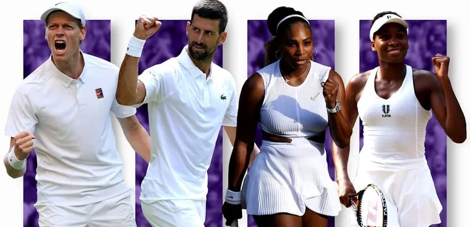 Tennis players celebrating during a match