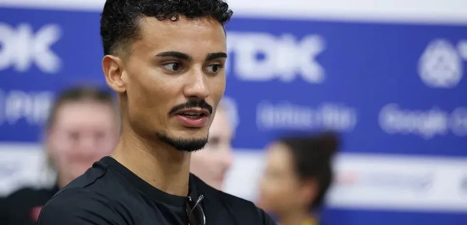 Athlete speaking during a press conference