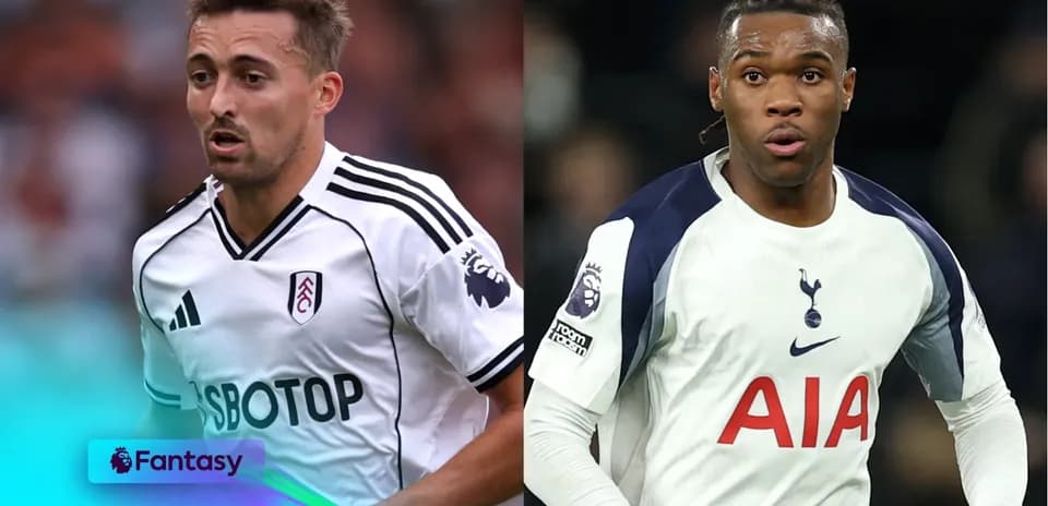 Fulham and Tottenham players in action during match